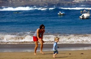 Per Christian ran up and down this beach all morning - the boy has running legs of steel!